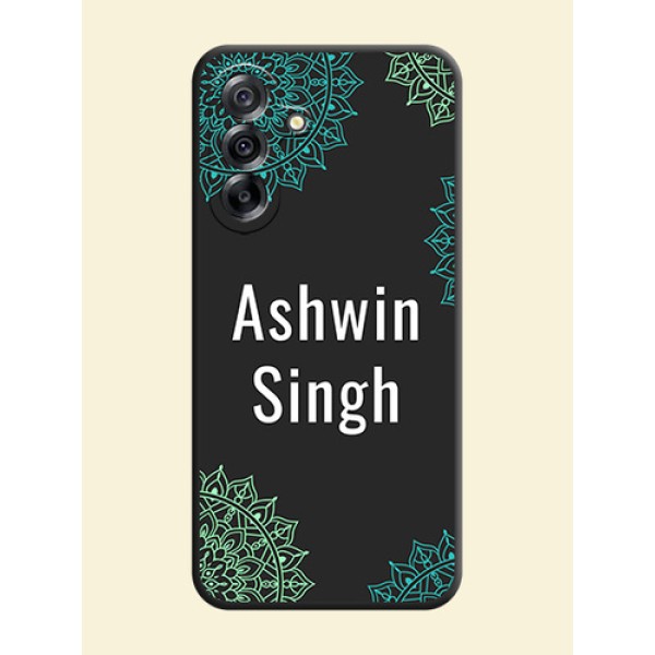Your Name with Floral Design On Space Black Custom Soft Matte Mobile Back Cover - Samsung Galaxy A36 5G Your Name with Floral Design On Space Black Custom Soft Matte Mobile Back Cover - Samsung Galaxy A36 5G