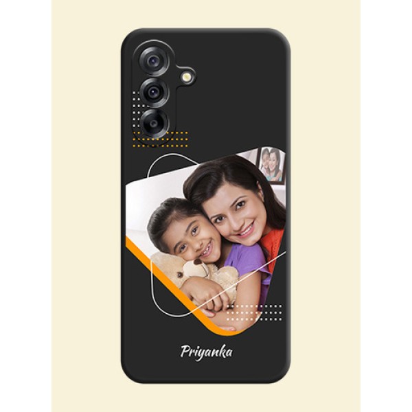 Yellow Triangle on Photo On Space Black Custom Soft Matte Mobile Back Cover - Samsung Galaxy A36 5G Yellow Triangle on Photo On Space Black Custom Soft Matte Mobile Back Cover - Samsung Galaxy A36 5G