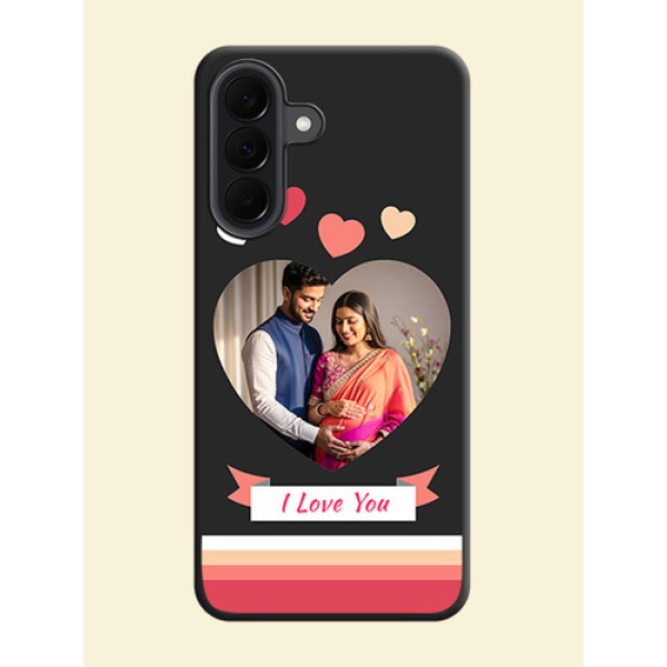 Love Shaped Photo with Colorful Stripes On Space Black Custom Soft Matte Mobile Back Cover - Samsung Galaxy A37 5G Love Shaped Photo with Colorful Stripes On Space Black Custom Soft Matte Mobile Back Cover - Samsung Galaxy A37 5G