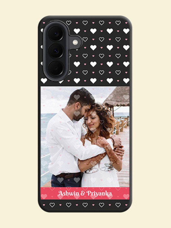 White Color Love Symbols with Text Design on Photo On Space Black Custom Soft Matte Mobile Back Cover - Samsung Galaxy A37 5G