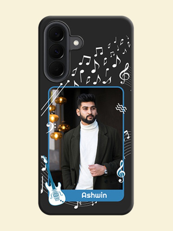Musical Theme Design with Text on Photo On Space Black Custom Soft Matte Mobile Back Cover - Samsung Galaxy A37 5G