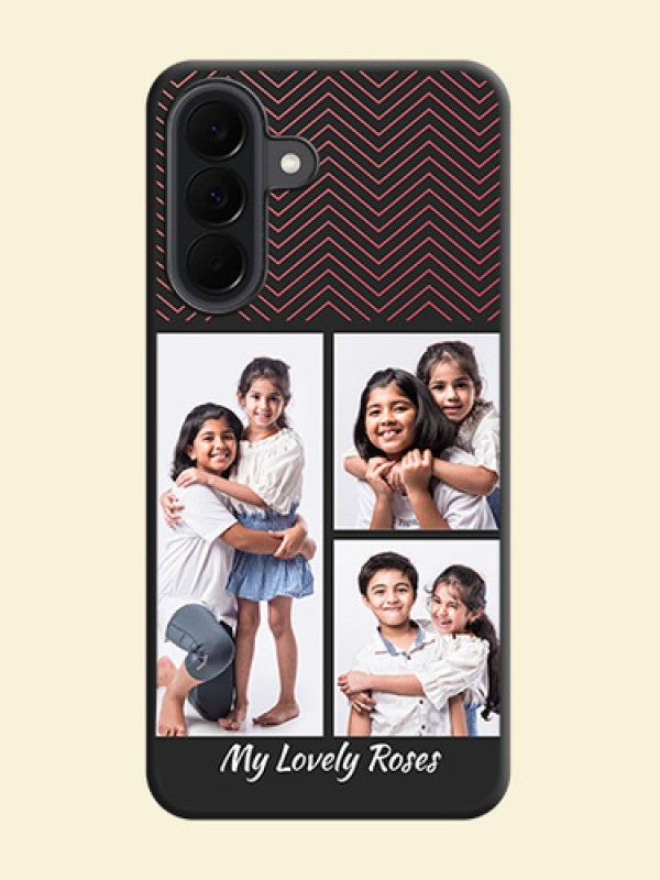 Wave Pattern with 3 Image Holder On Space Black Custom Soft Matte Mobile Back Cover - Samsung Galaxy A37 5G