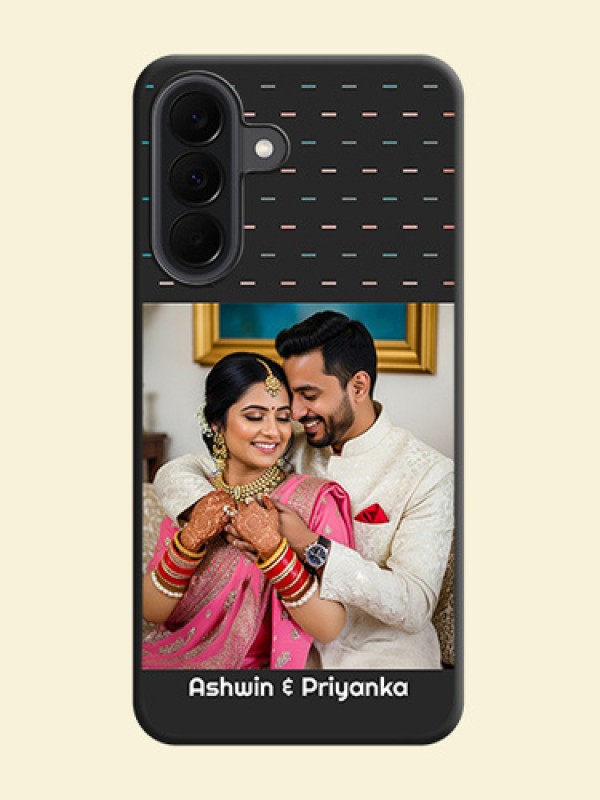 Line Pattern Design with Text On Space Black Custom Soft Matte Mobile Back Cover - Samsung Galaxy A37 5G