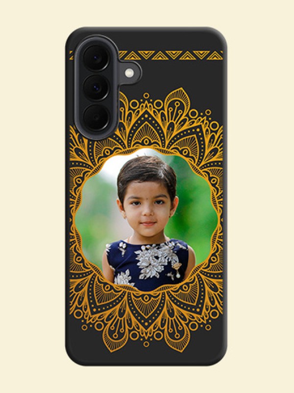Round Image with Floral Design On Space Black Custom Soft Matte Mobile Back Cover - Samsung Galaxy A37 5G