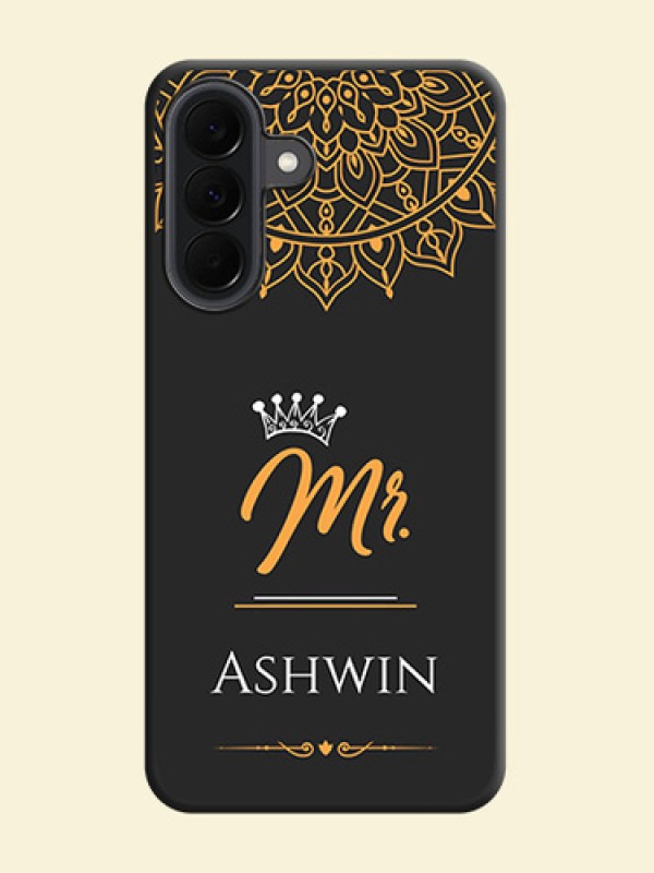 Mr Name with Floral Design On Space Black Custom Soft Matte Mobile Back Cover - Samsung Galaxy A37 5G