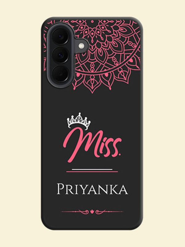 Mrs Name with Floral Design On Space Black Custom Soft Matte Mobile Back Cover - Samsung Galaxy A37 5G