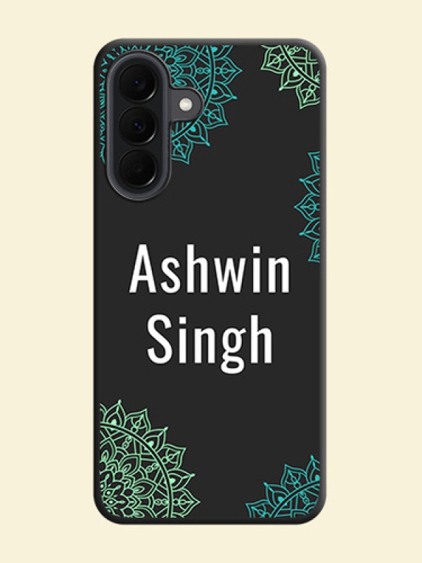 Your Name with Floral Design On Space Black Custom Soft Matte Mobile Back Cover - Samsung Galaxy A37 5G