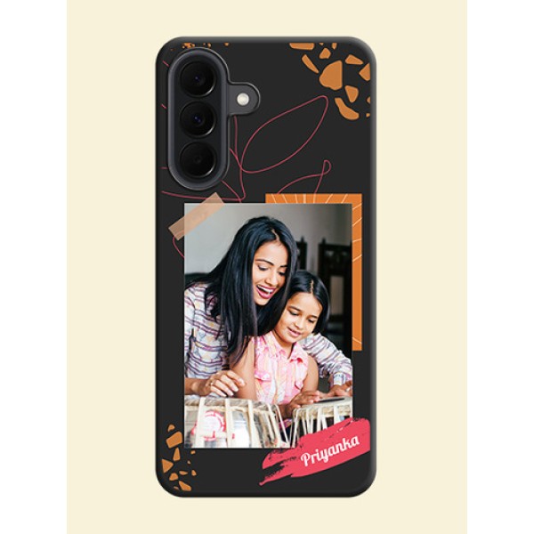 Orange Photo Frame On Space Black Custom Soft Matte Mobile Back Cover - Samsung Galaxy A37 5G Orange Photo Frame On Space Black Custom Soft Matte Mobile Back Cover - Samsung Galaxy A37 5G