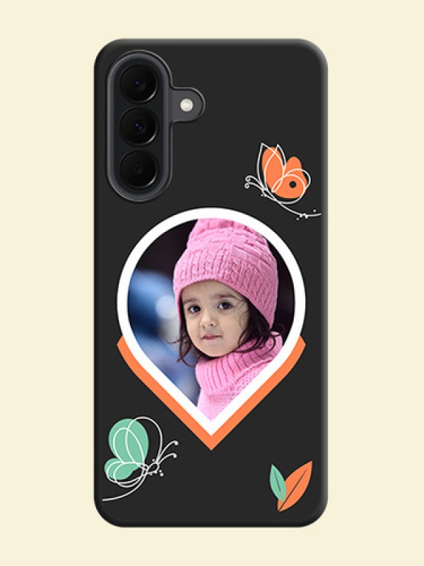 Upload Pic With Simple Butterly Design On Space Black Custom Soft Matte Mobile Back Cover - Samsung Galaxy A37 5G