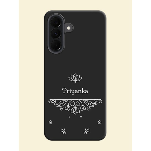 Lotus Garden Custom Text On Space Black Custom Soft Matte Mobile Back Cover - Samsung Galaxy A37 5G Lotus Garden Custom Text On Space Black Custom Soft Matte Mobile Back Cover - Samsung Galaxy A37 5G
