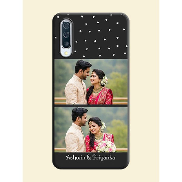 Miniature Love Symbols with Name on Space Black Custom Soft Matte Back Cover - Galaxy A50 Miniature Love Symbols with Name on Space Black Custom Soft Matte Back Cover - Galaxy A50