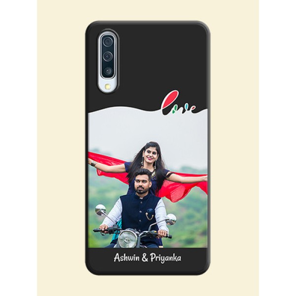 Fall in Love Pattern with Picture - Photo on Space Black Soft Matte Mobile Case - Galaxy A50 Fall in Love Pattern with Picture - Photo on Space Black Soft Matte Mobile Case - Galaxy A50