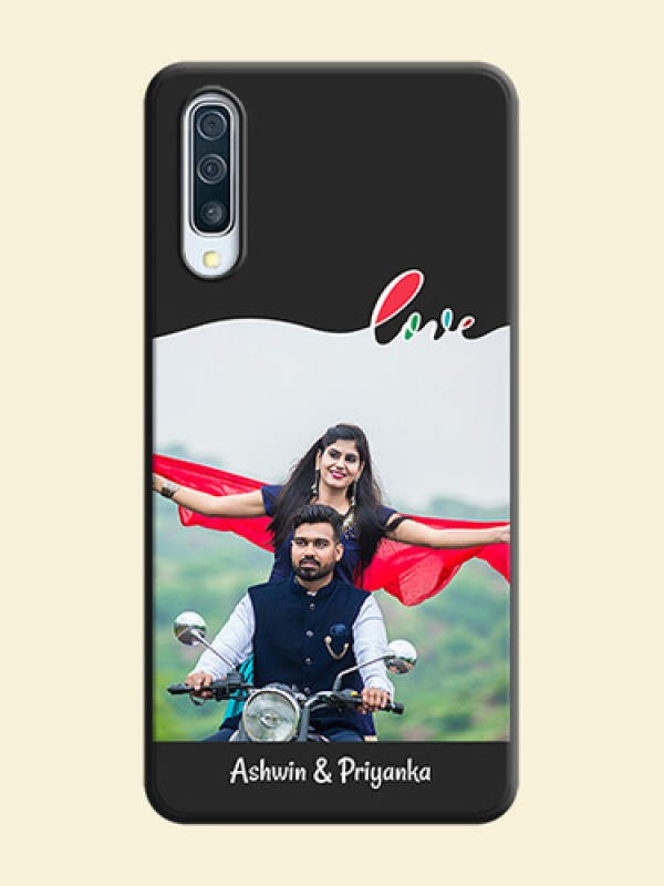 Fall in Love Pattern with Picture - Photo on Space Black Soft Matte Mobile Case - Galaxy A50