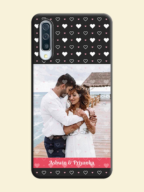 White Color Love Symbols with Text Design - Photo on Space Black Soft Matte Phone Cover - Galaxy A50