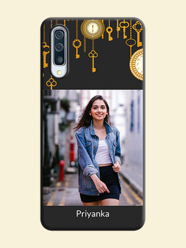 Decorative Design with Text on Space Black Custom Soft Matte Back Cover - Galaxy A50