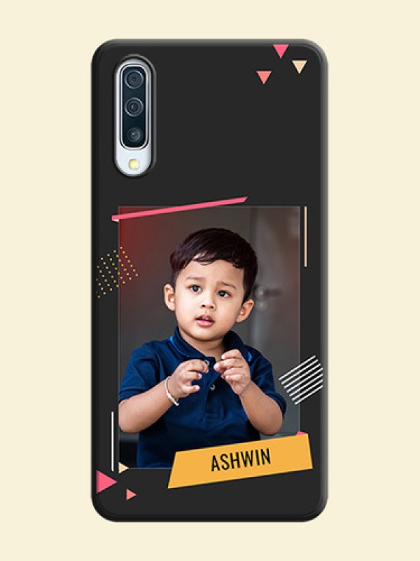 Photo Frame with Triangle Small Dots - Photo on Space Black Soft Matte Back Cover - Galaxy A50