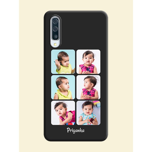 Floral Art with 6 Image Holder - Photo on Space Black Soft Matte Mobile Case - Galaxy A50 Floral Art with 6 Image Holder - Photo on Space Black Soft Matte Mobile Case - Galaxy A50