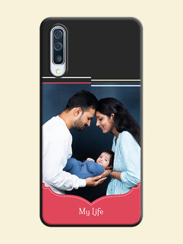 Classic Plain Design with Name - Photo on Space Black Soft Matte Phone Cover - Galaxy A50