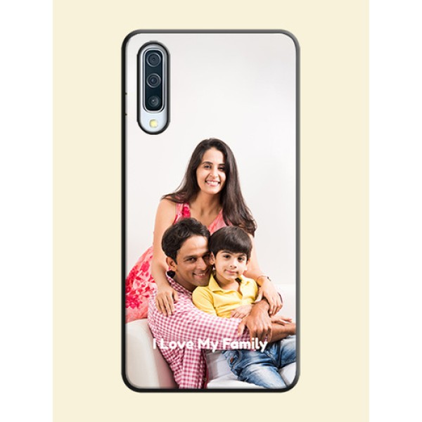 Full Single Pic Upload With Text On Space Black Personalized Soft Matte Phone Covers -Samsung Galaxy A50 Full Single Pic Upload With Text On Space Black Personalized Soft Matte Phone Covers -Samsung Galaxy A50