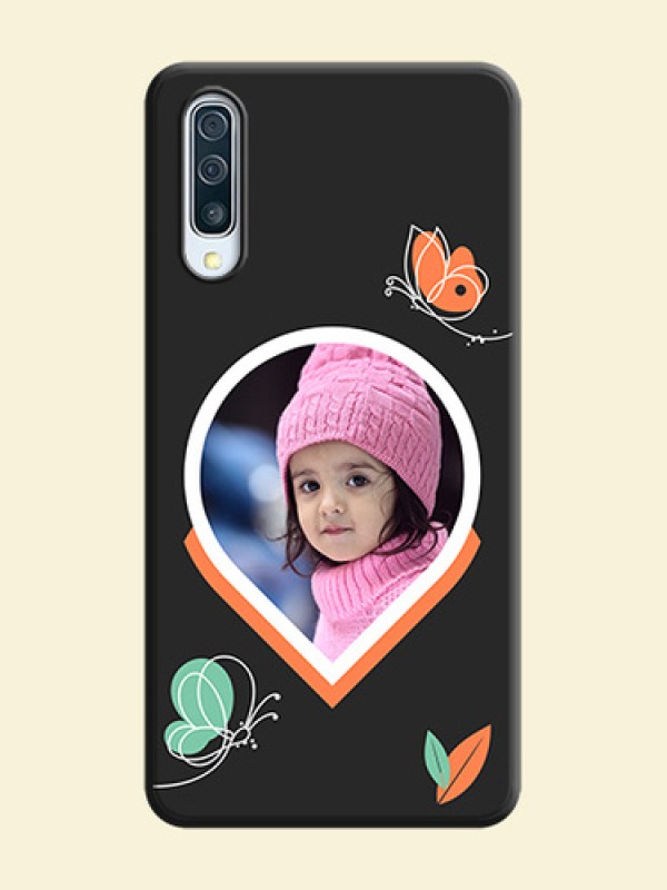 Upload Pic With Simple Butterly Design On Space Black Personalized Soft Matte Phone Covers -Samsung Galaxy A50