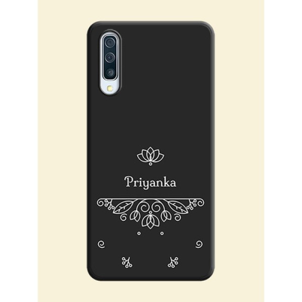 Lotus Garden Custom Text On Space Black Personalized Soft Matte Phone Covers -Samsung Galaxy A50 Lotus Garden Custom Text On Space Black Personalized Soft Matte Phone Covers -Samsung Galaxy A50