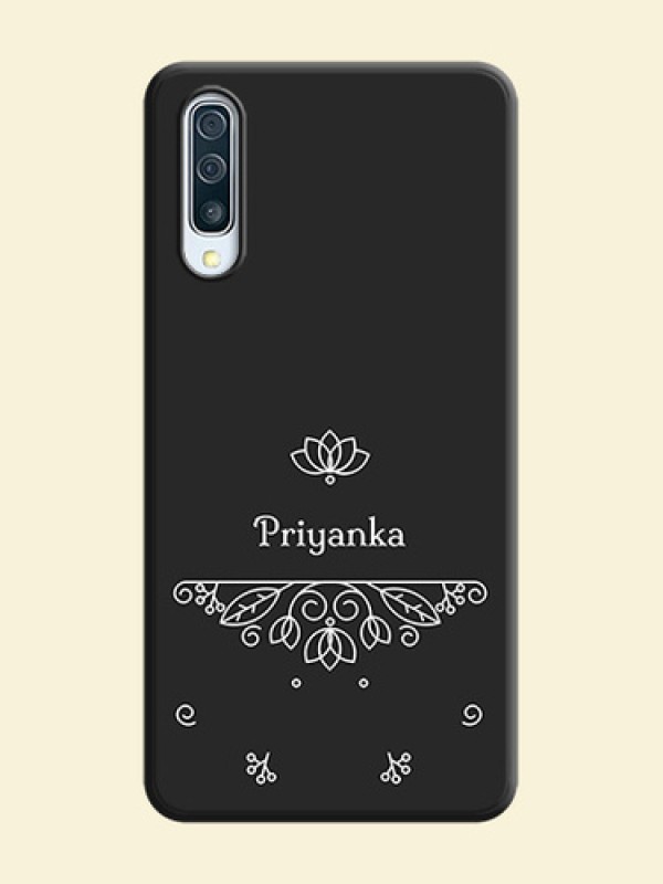 Lotus Garden Custom Text On Space Black Personalized Soft Matte Phone Covers -Samsung Galaxy A50