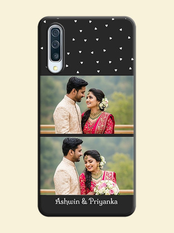 Miniature Love Symbols with Name on Space Black Custom Soft Matte Back Cover - Galaxy A50S