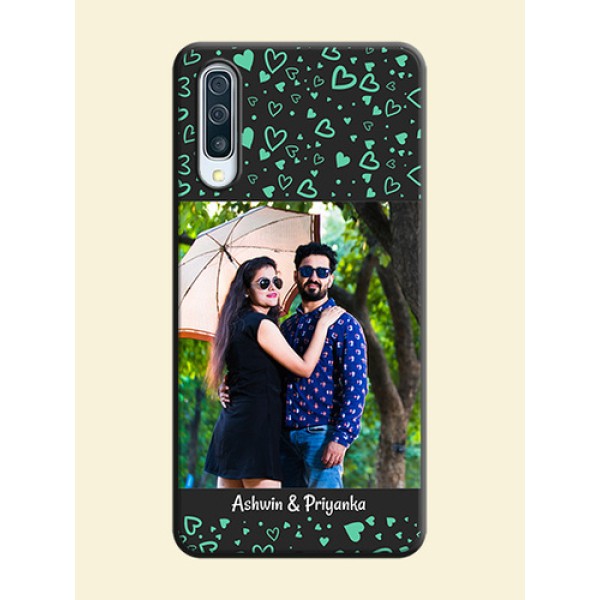 Sea Green Indefinite Love Pattern - Photo on Space Black Soft Matte Mobile Cover - Galaxy A50S Sea Green Indefinite Love Pattern - Photo on Space Black Soft Matte Mobile Cover - Galaxy A50S