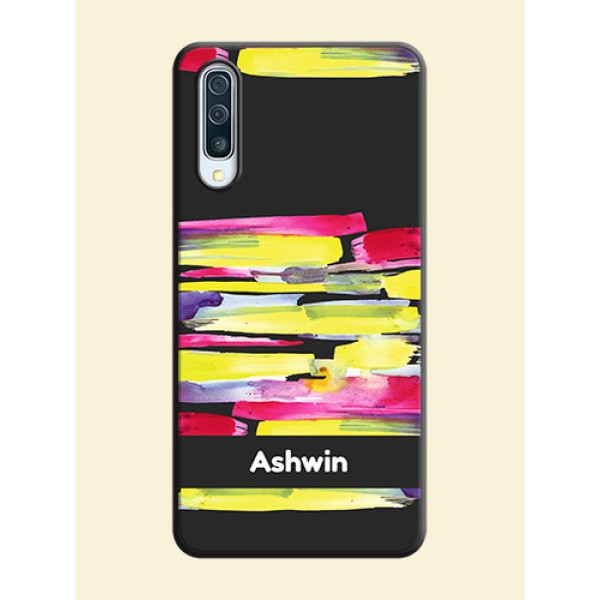 Brush Coloured on Space Black Personalized Soft Matte Phone Covers - Galaxy A50S Brush Coloured on Space Black Personalized Soft Matte Phone Covers - Galaxy A50S