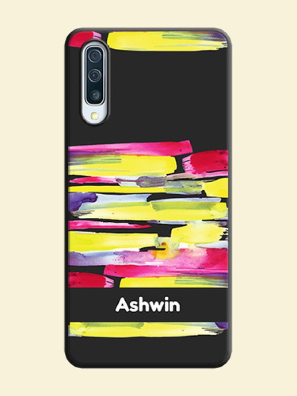 Brush Coloured on Space Black Personalized Soft Matte Phone Covers - Galaxy A50S