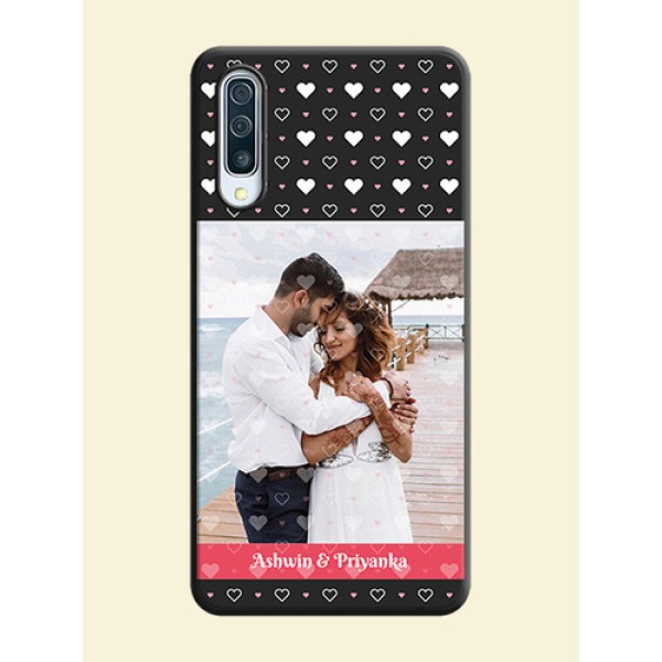 White Color Love Symbols with Text Design - Photo on Space Black Soft Matte Phone Cover - Galaxy A50S White Color Love Symbols with Text Design - Photo on Space Black Soft Matte Phone Cover - Galaxy A50S