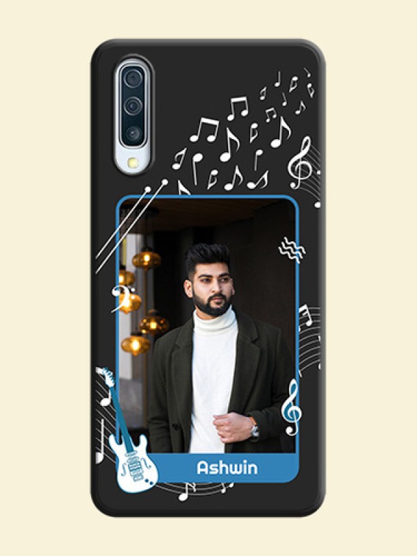Musical Theme Design with Text - Photo on Space Black Soft Matte Mobile Case - Galaxy A50S