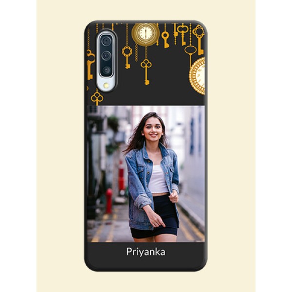 Decorative Design with Text on Space Black Custom Soft Matte Back Cover - Galaxy A50S Decorative Design with Text on Space Black Custom Soft Matte Back Cover - Galaxy A50S