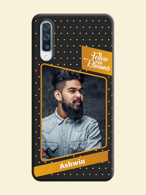 Follow Your Dreams with White Dots on Space Black Custom Soft Matte Phone Cases - Galaxy A50S
