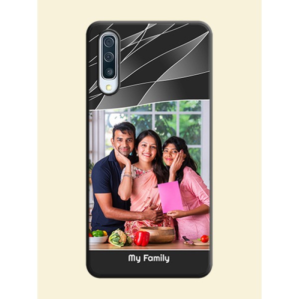 Mixed Wave Lines - Photo on Space Black Soft Matte Mobile Cover - Galaxy A50S Mixed Wave Lines - Photo on Space Black Soft Matte Mobile Cover - Galaxy A50S