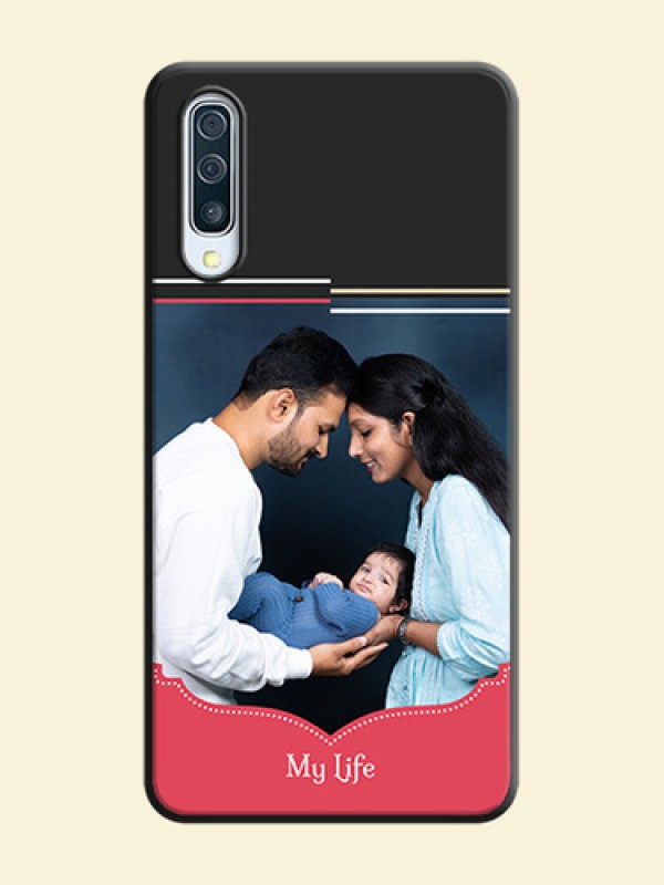 Classic Plain Design with Name - Photo on Space Black Soft Matte Phone Cover - Galaxy A50S