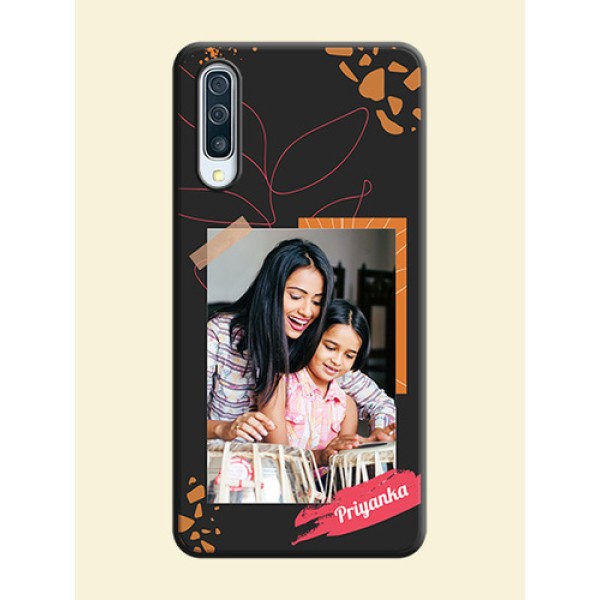 Orange Photo Frame on Space Black Custom Soft Matte Phone Back Cover - Galaxy A50S Orange Photo Frame on Space Black Custom Soft Matte Phone Back Cover - Galaxy A50S