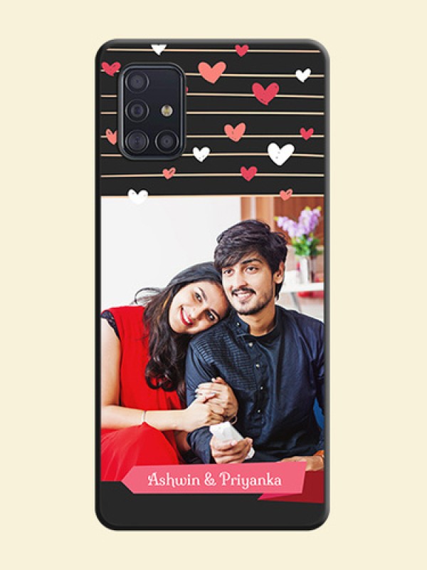 Love Pattern with Name on Pink Ribbon  on Photo on Space Black Soft Matte Back Cover - Galaxy A51