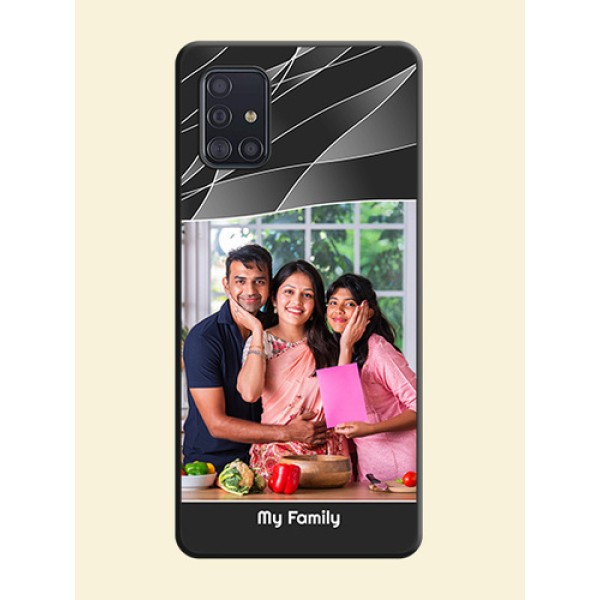 Mixed Wave Lines on Photo on Space Black Soft Matte Mobile Cover - Galaxy A51 Mixed Wave Lines on Photo on Space Black Soft Matte Mobile Cover - Galaxy A51