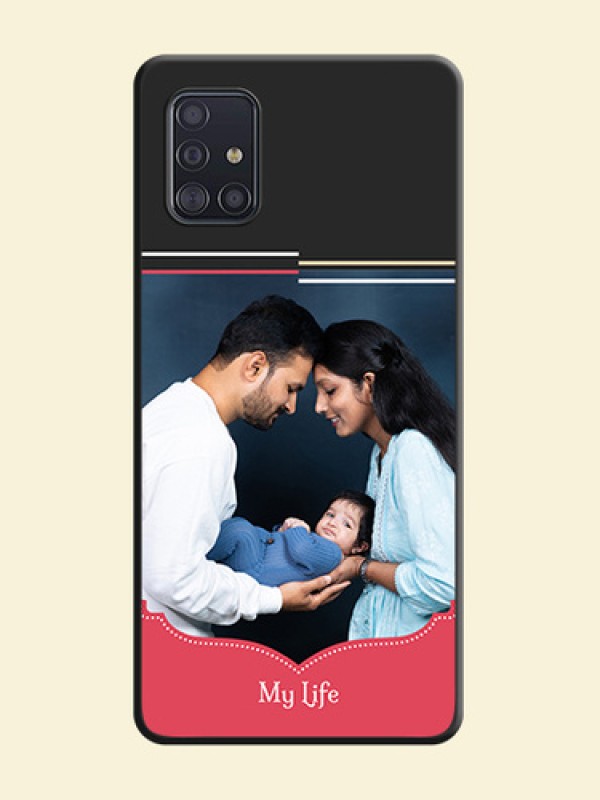 Classic Plain Design with Name on Photo on Space Black Soft Matte Phone Cover - Galaxy A51