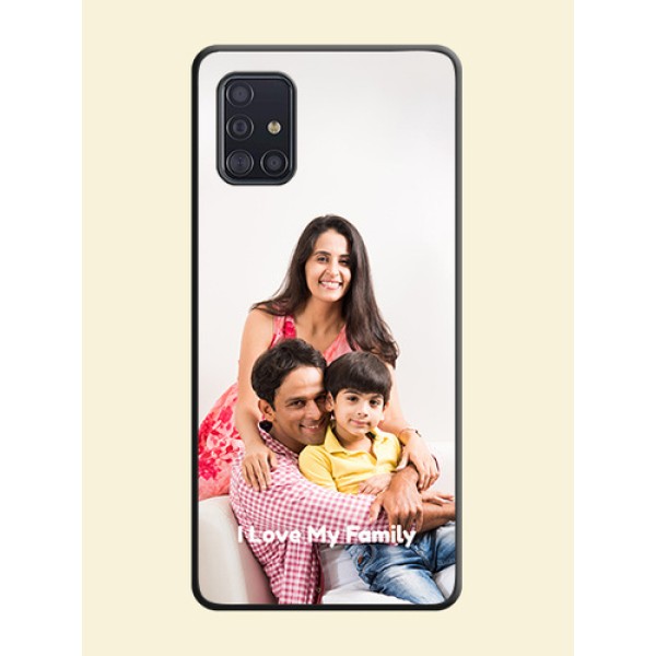 Full Single Pic Upload With Text On Space Black Personalized Soft Matte Phone Covers -Samsung Galaxy A51 Full Single Pic Upload With Text On Space Black Personalized Soft Matte Phone Covers -Samsung Galaxy A51