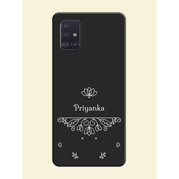 Lotus Garden Custom Text On Space Black Personalized Soft Matte Phone Covers -Samsung Galaxy A51 Lotus Garden Custom Text On Space Black Personalized Soft Matte Phone Covers -Samsung Galaxy A51