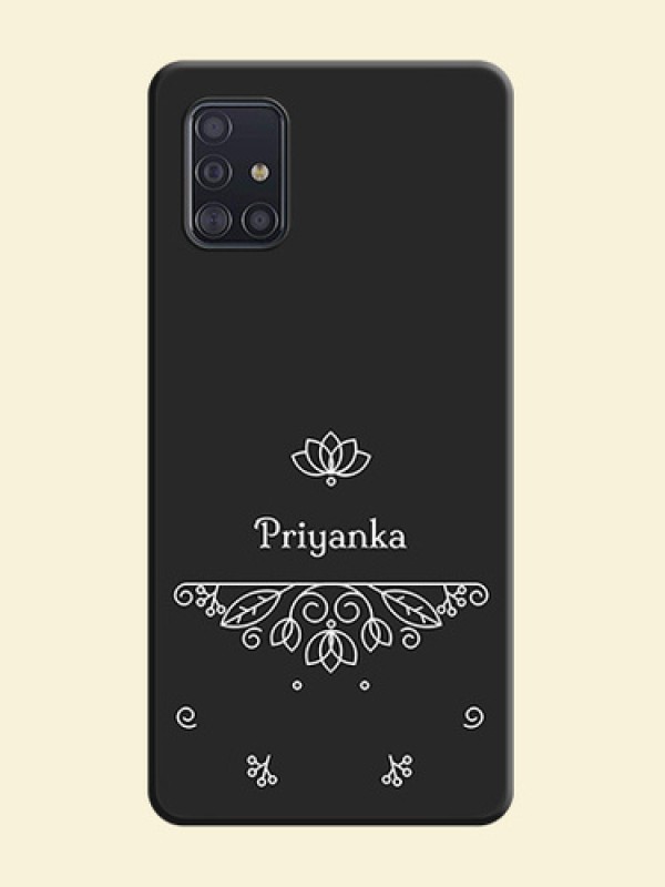 Lotus Garden Custom Text On Space Black Personalized Soft Matte Phone Covers -Samsung Galaxy A51