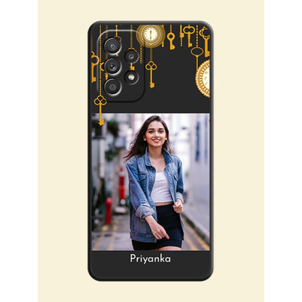 Decorative Design with Text on Space Black Custom Soft Matte Back Cover - Galaxy A52s 5G Decorative Design with Text on Space Black Custom Soft Matte Back Cover - Galaxy A52s 5G