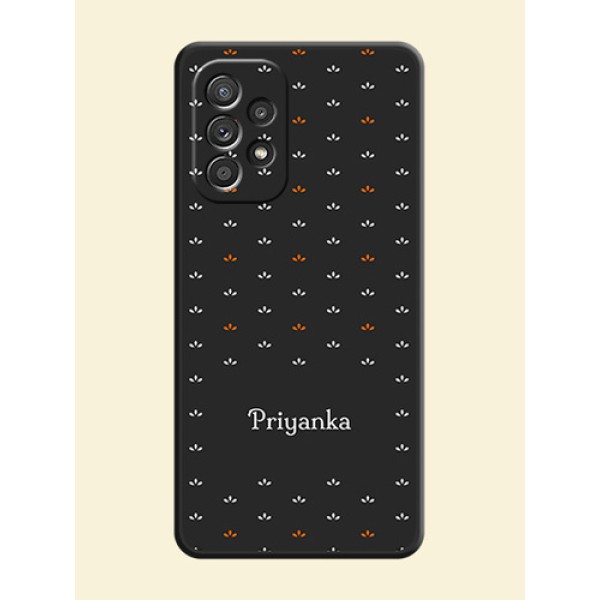 Simple Pattern With Custom Text On Space Black Personalized Soft Matte Phone Covers -Samsung Galaxy A52S 5G Simple Pattern With Custom Text On Space Black Personalized Soft Matte Phone Covers -Samsung Galaxy A52S 5G