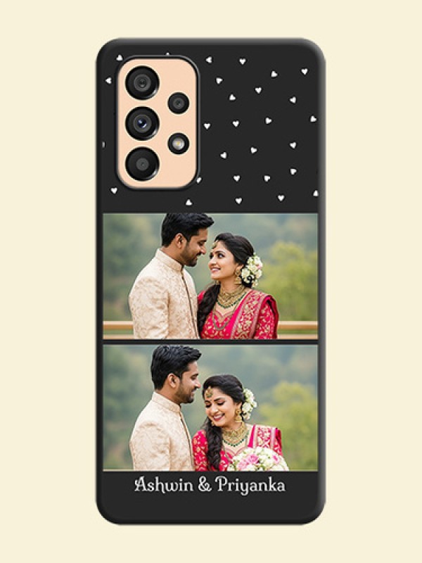 Miniature Love Symbols with Name on Space Black Custom Soft Matte Back Cover - Galaxy A53 5G