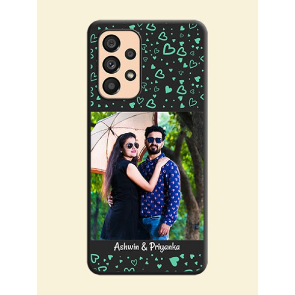 Sea Green Indefinite Love Pattern on Photo on Space Black Soft Matte Mobile Cover - Galaxy A53 5G Sea Green Indefinite Love Pattern on Photo on Space Black Soft Matte Mobile Cover - Galaxy A53 5G