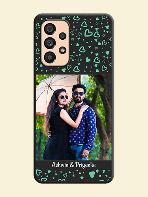 Sea Green Indefinite Love Pattern on Photo on Space Black Soft Matte Mobile Cover - Galaxy A53 5G