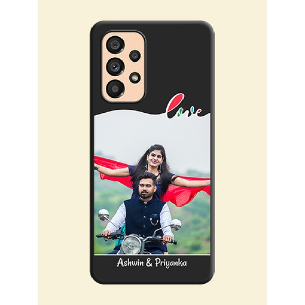 Fall in Love Pattern with Picture on Photo on Space Black Soft Matte Mobile Case - Galaxy A53 5G Fall in Love Pattern with Picture on Photo on Space Black Soft Matte Mobile Case - Galaxy A53 5G
