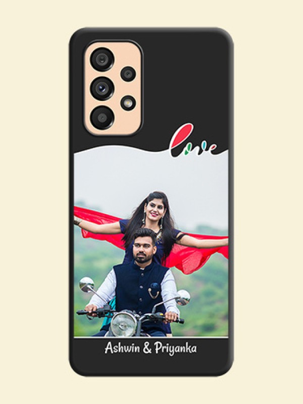 Fall in Love Pattern with Picture on Photo on Space Black Soft Matte Mobile Case - Galaxy A53 5G